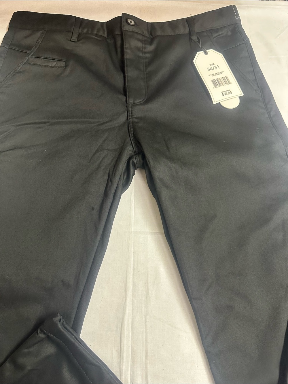 Men's Black Stretch Chino lined Pants - Classic Fit